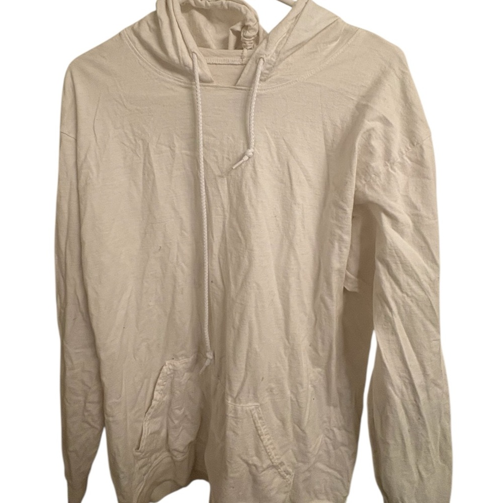 Cream Lightweight Hoodie with Drawstring